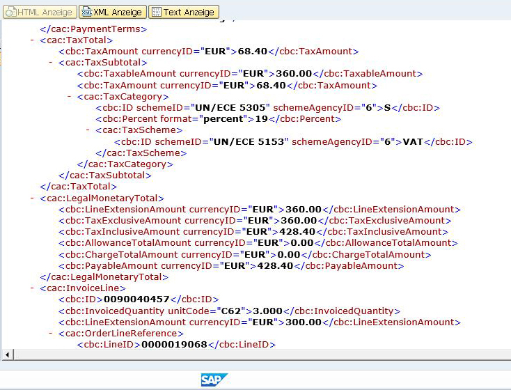 XML-Erstellung im SAP als Basis für die XRechnung